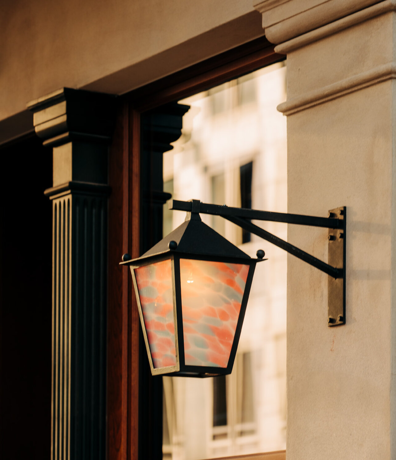 View of a lantern in the boutique hotel Château Royal Berlin, created by the artist Paul Hance.