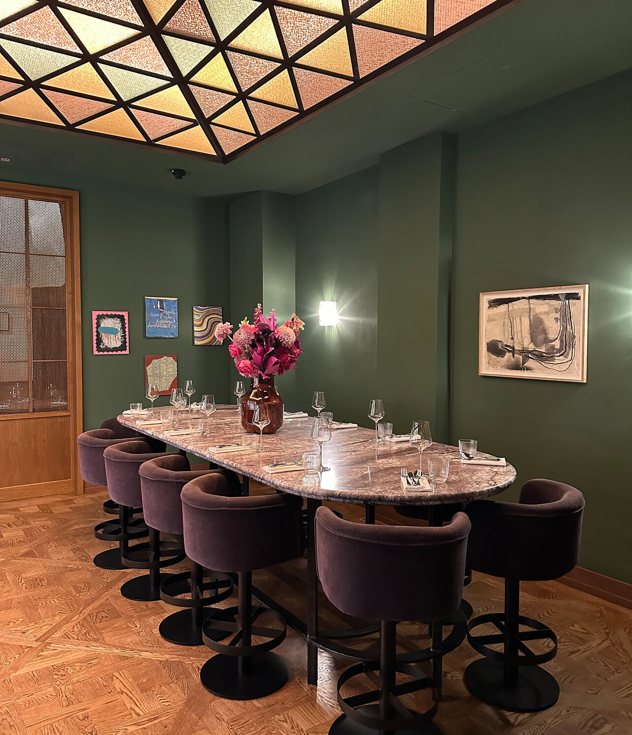 Look into the charming wine room, ideal for small private dinners.